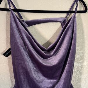 Purple Drape velvet Bodysuit